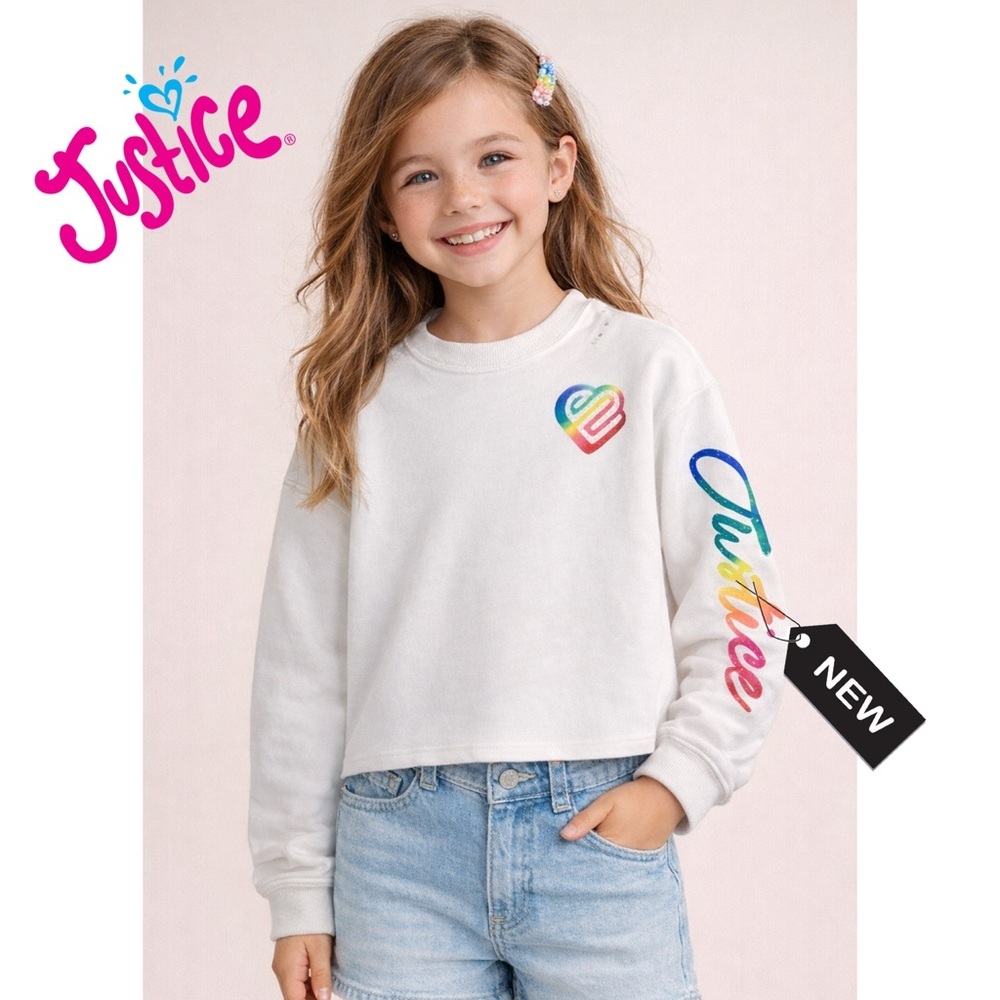 NWT MFleece Jersey Cropped Sweatshirt w/ Rai…